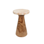 Kayu Round Petrified Wood Pedestal Accent Table - Image 7