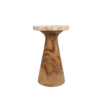 Kayu Round Petrified Wood Pedestal Accent Table - Image 9