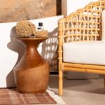 Allura Asymmetrical Solid Munggur Wood Side Table - Image 2