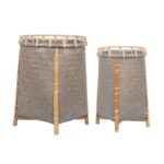 Luz Round Handwoven Rattan Storage Basket, Set of 2