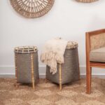 Luz Round Handwoven Rattan Storage Basket, Set of 2 - Image 2