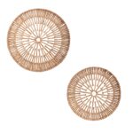 Ken Round Handwoven Abaca Wall Decor, Set of 2