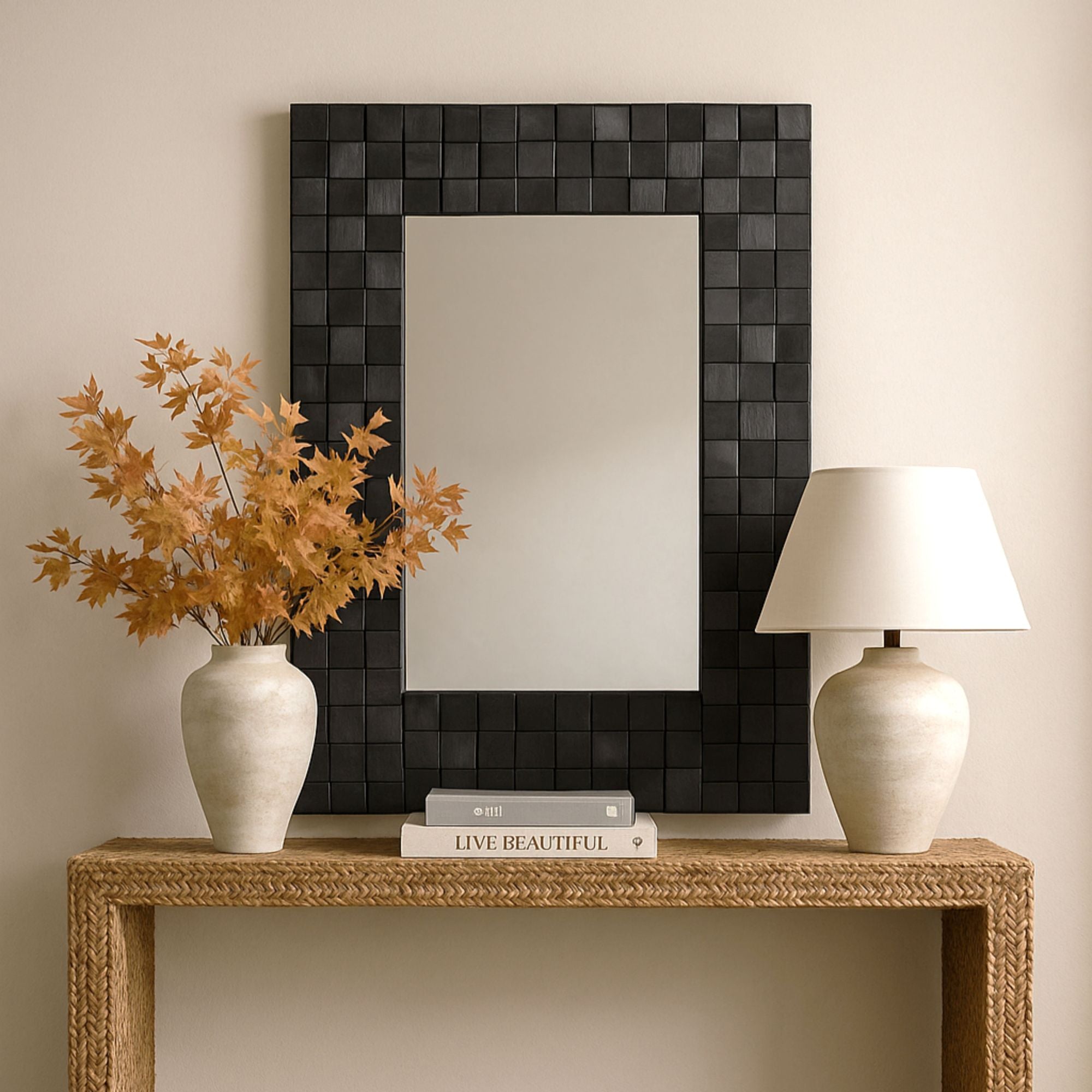 AM-701539-BK-002-ALL3D_8acf5b7e-28cc-4e25-a64c-daa090170beb Block Rectangular Recycled Wood Wall Mirror - Image 1