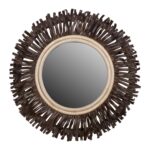 Hapsala Round Rattan Starburst Wall Mirror, 30" - Image 2