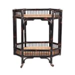 Amelia Rattan Bar Cart with Shelf - Image 4