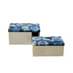 Ava Gold Metal and Agate Box, Set of 2 - Image 3