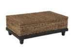 Delilah Handwoven Abaca and Mahogany Storage Coffee Table - Image 7