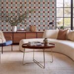 Aria Round Solid Mango Wood Tray Top Coffee Table with Gold Iron Legs - Image 2