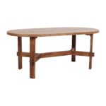 Acacia Oval Solid Wood Coffee Table - Image 2
