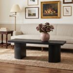 Half Moon Curved Solid Mango Wood Coffee Table
