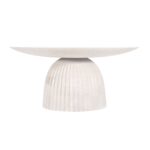 Clara Solid Mango Wood Coffee Table with Scalloped Base - Image 3