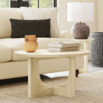 Reverse Arch Round Solid Mango Wood Coffee Table - Image 2