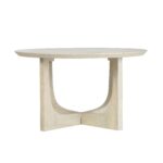 Reverse Arch Round Solid Mango Wood Coffee Table - Image 3