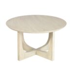 Reverse Arch Round Solid Mango Wood Coffee Table - Image 4