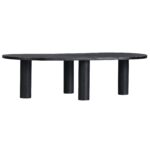 Kali Oval Solid Wood Coffee Table with Round Turned Legs - Image 2