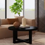 Christie Round Bayur Wood Cross-Base Coffee Table - Image 2
