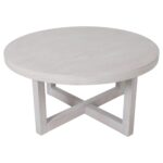 Christie Round Bayur Wood Cross-Base Coffee Table - Image 5