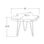 Skylar Live Edge Solid Teak Wood Coffee Table - Image 10