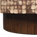 Mila Round Recycled Coconut Shell Pedestal Coffee Table - Image 11