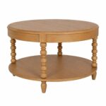 Elanor Round Turned Leg Coffee Table With Shelf