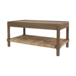 Asura Bayur Wood Coffee Table with Woven Rush Shelf - Image 2