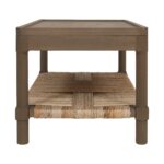 Asura Bayur Wood Coffee Table with Woven Rush Shelf - Image 3