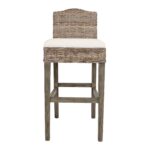 Duvall Handwoven Rattan and Teak Accent Stool - Image 3