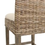 Duvall Handwoven Rattan and Teak Accent Stool - Image 6