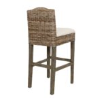 Duvall Handwoven Rattan and Teak Accent Stool - Image 4