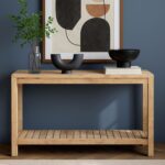 Petter Rectangular Solid Mindi Wood Console Table with Shelf - Image 5