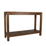 Petter Rectangular Solid Mindi Wood Console Table with Shelf - Image 8
