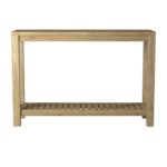 Petter Rectangular Solid Mindi Wood Console Table with Shelf - Image 6