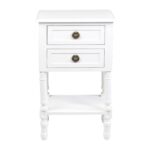Nova Hand-Carved Solid Wood 2-Drawer Side Table