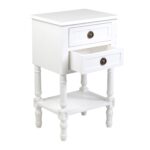 Nova Hand-Carved Solid Wood 2-Drawer Side Table - Image 3
