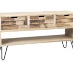 Levi Solid Wood 3-Drawer Storage Console Table