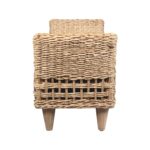 Francine Woven Banana Leaf Upholstered Double Bench - Image 3