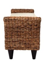 Naomi Handwoven Abaca Upholstered Bench - Image 5