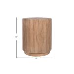 Monroe Round Teak Wood End Table - Image 5