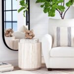 Monroe Round Teak Wood End Table - Image 12