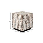 Mila Square Recycled Coconut Shell Accent Table - Image 4