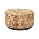 Mila Round Recycled Coconut Shell Coffee Table - Image 4