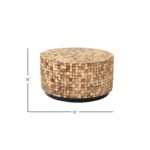 Mila Round Recycled Coconut Shell Coffee Table - Image 10