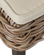 Dyer Handwoven Rattan and Teak Accent Stool with Cushion - Image 6