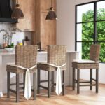 Dyer Handwoven Rattan and Teak Accent Stool with Cushion - Image 8