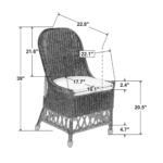 Marietta Curved Back Handwoven Rattan Dining Chair - Image 13
