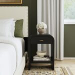 Arlo Bayur Wood Curved Edge 1-Drawer Nightstand - Image 8