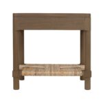 Asura Bayur Wood Nightstand with Woven Rush Shelf - Image 7