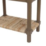 Asura Bayur Wood Nightstand with Woven Rush Shelf - Image 8