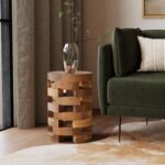 Lorena Round Solid Teak Wood Accent Table