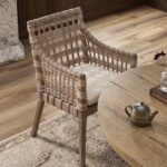 Danae Handwoven Rattan and Mahogany Accent Chair - Image 2